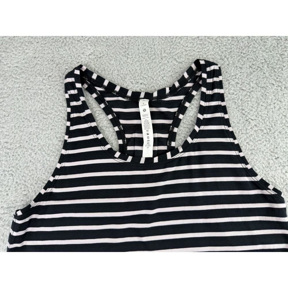 Lululemon Love Tank Pleated Yachtie Stripe Black Chrome Size 8 - Picture 2 of 11